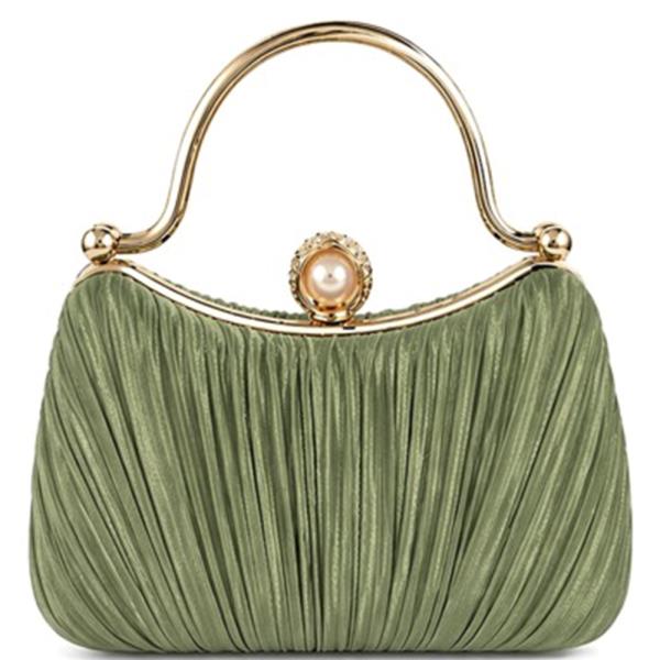ELEGANT PLEATED DESIGN EVENING CLUTCH BAG