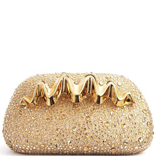 WAVY SPARKLING DESIGN EVENING CLUTCH BAG