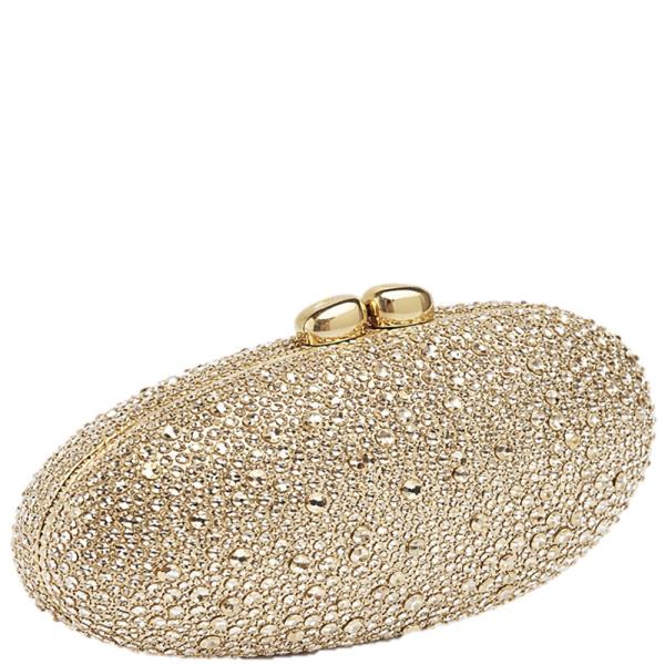 OVAL SPARKLING DESIGN EVENING CLUTCH BAG