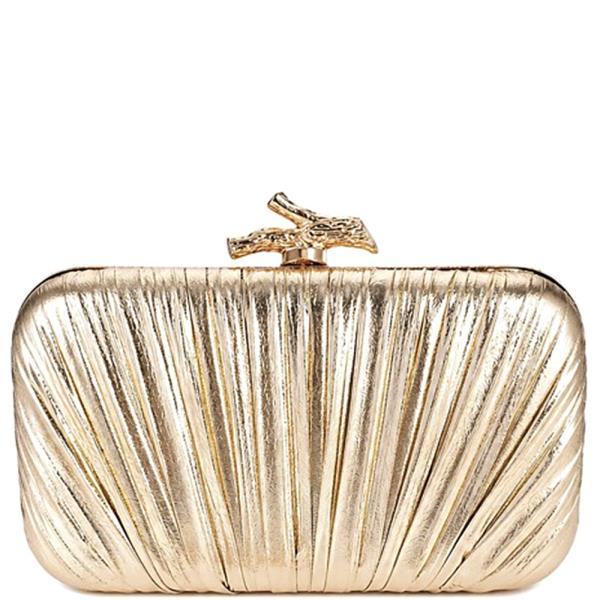 PLEATED TREE BRANCH DESIGN EVENING CLUTCH BAG