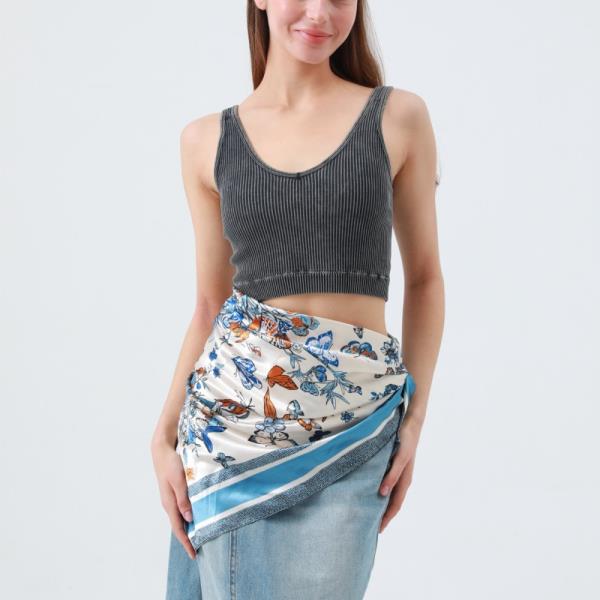SILKY BUTTERFLY FLORAL BANDANA