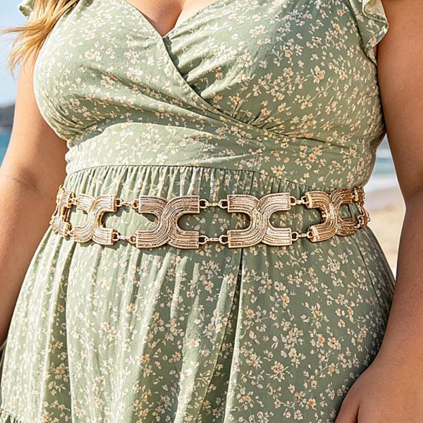 TEXTURED X-LINK CHAIN BELT