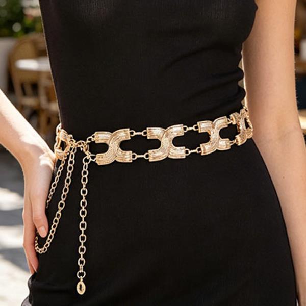 TEXTURED X-LINK CHAIN BELT