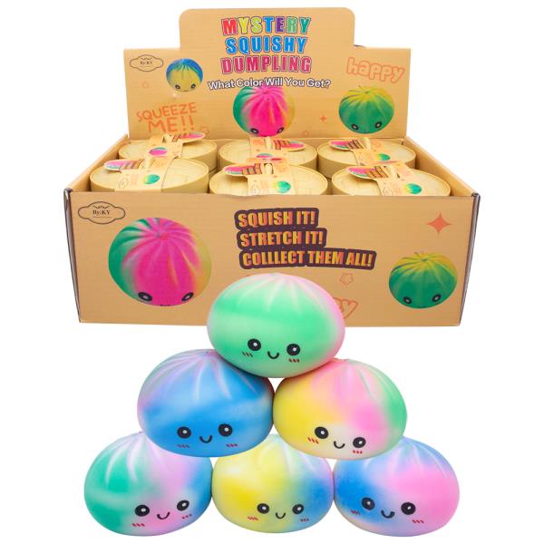RAINBOW SQUISHY SQUEEZE DUMPLINGS TOY (12 UNITS)