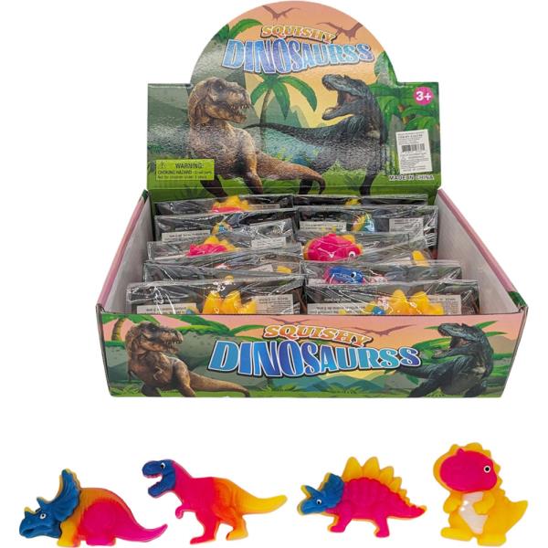 DINOSAURS SQUISHY SQUEEZE TOY (12 UNITS)