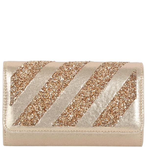 GLITTER STRIPE CLUTCH EVENING BAG