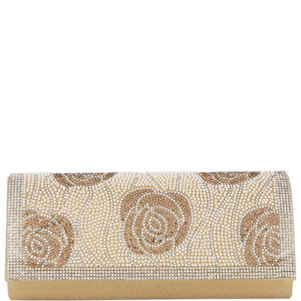 RHINESTONE ROSE CLUTCH EVENING BAG