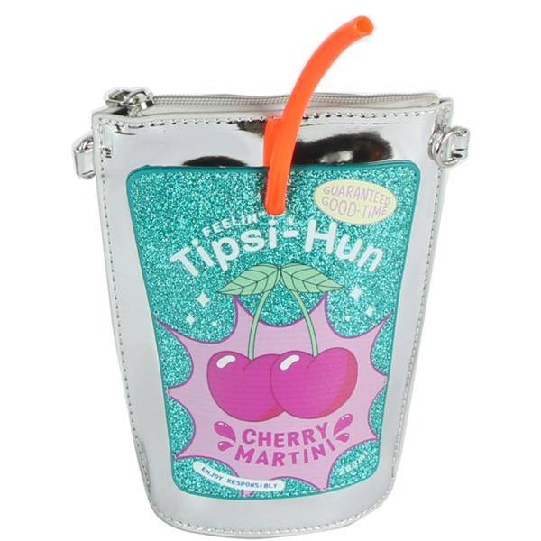 TIPSI HUN CHERRY MARTINI DRINK POUCH CROSSBODY BAG