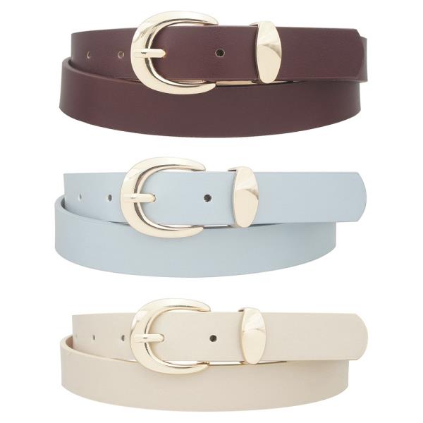 CORE ROUNDED LOOP U BUCKLE TRIO BELT