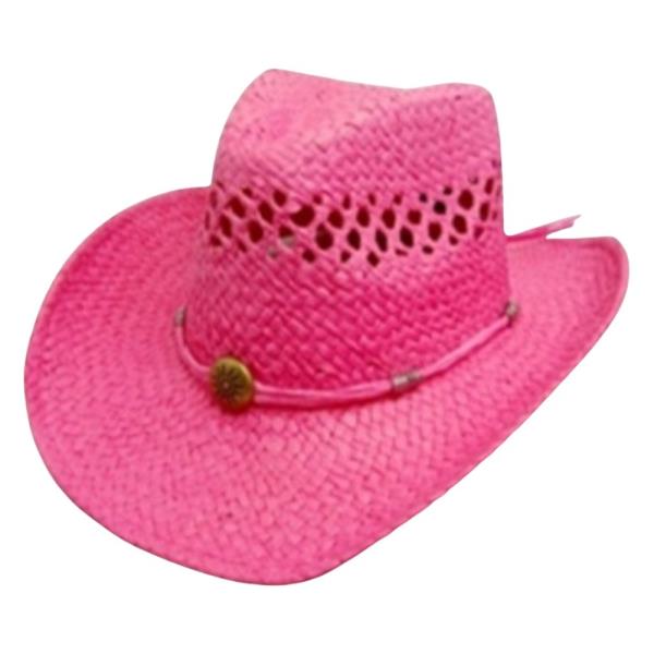 WESTERN STRAW OPEN WEAVE COWBOY SUN HAT