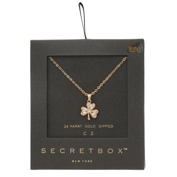 SECRET BOX LUCKY CLOVER PENDANT NECKLACE