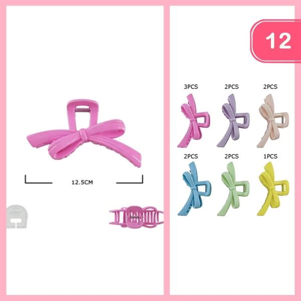 BOW HAIR CLAW CLIP (12 UNITS)
