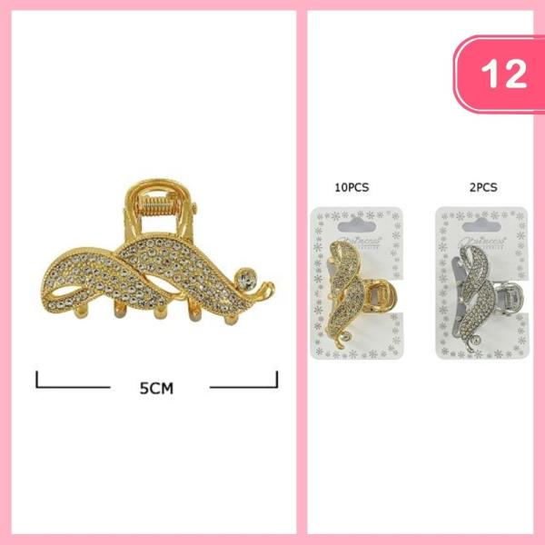 RHINESTONE HAIR CLAW CLIP (12 UNITS)