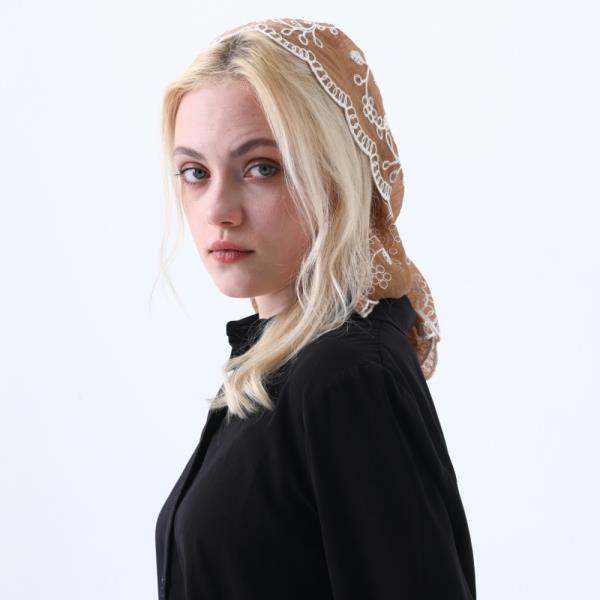 BOHO FLORAL EMBROIDED TRIANGLE HEAD SCARF LIGHTWEIGHT SCARF FOR CASUAL USE