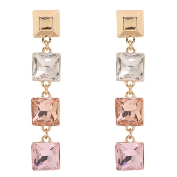 SODAJO GOLD DIPPED  CRYSTAL STONE DROP EARRING