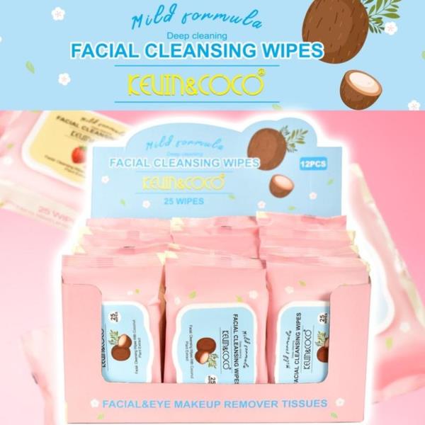 KEVIN & COCO FACIAL CLEASING WIPES (12 UNITS)