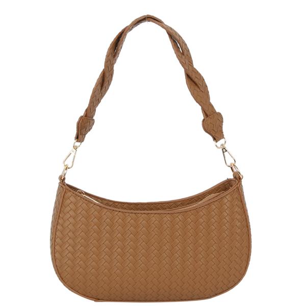 WOVEN BRAIDED STRAP SHOULDER BAG