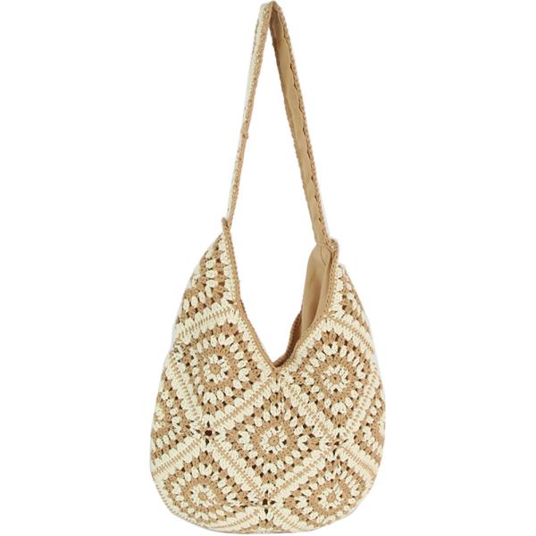 MULTI PATTERN CROCHET SHOULDER BAG