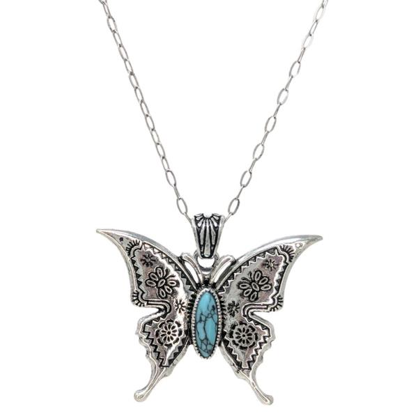 WESTERN BUTTERFLY PENDANT NECKLACE