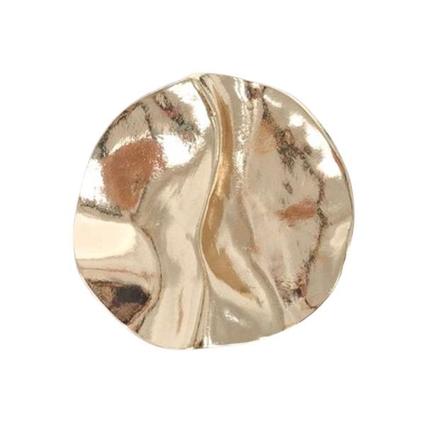 METAL HAMMERED ROUND BROOCH
