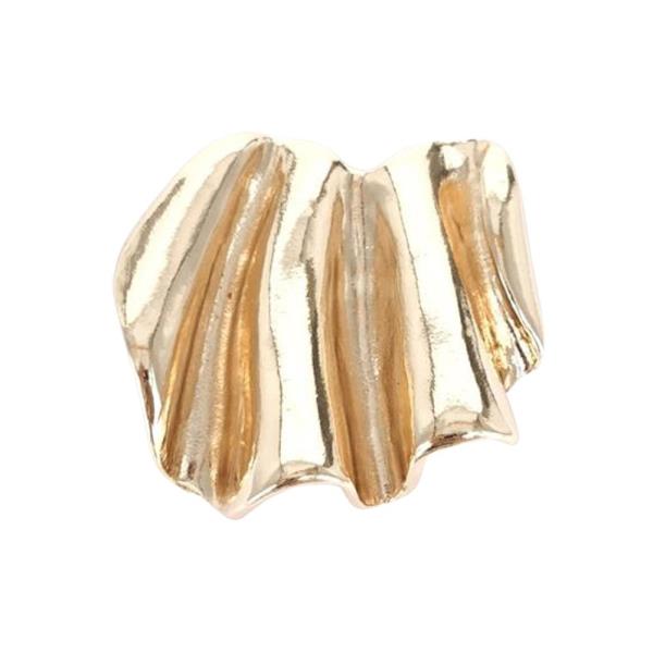METAL STRIPED ROUND BROOCH
