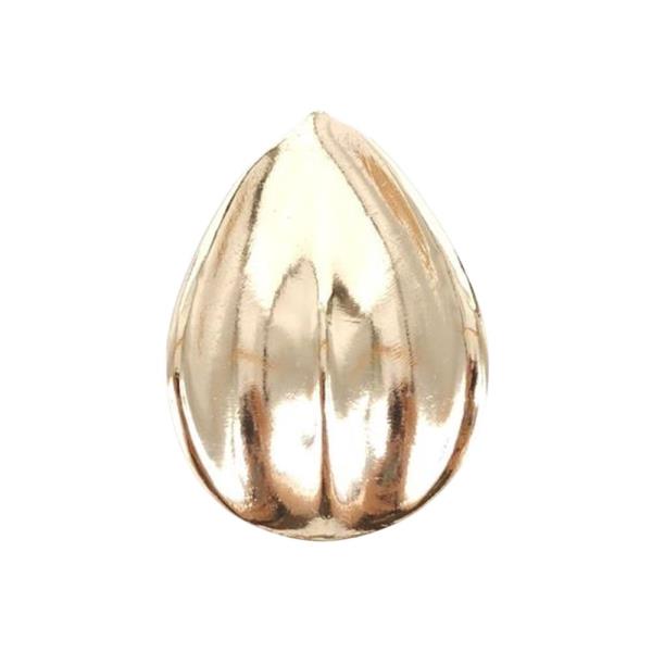 METAL PUFFY TEARDROP BROOCH