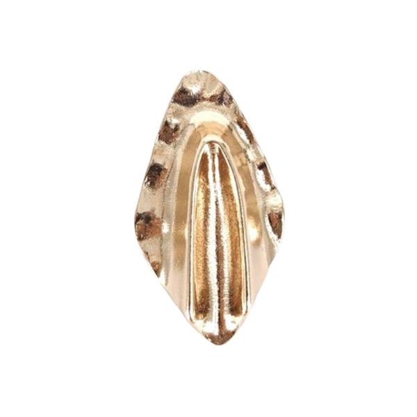 METAL STRIPED MARQUISE BROOCH