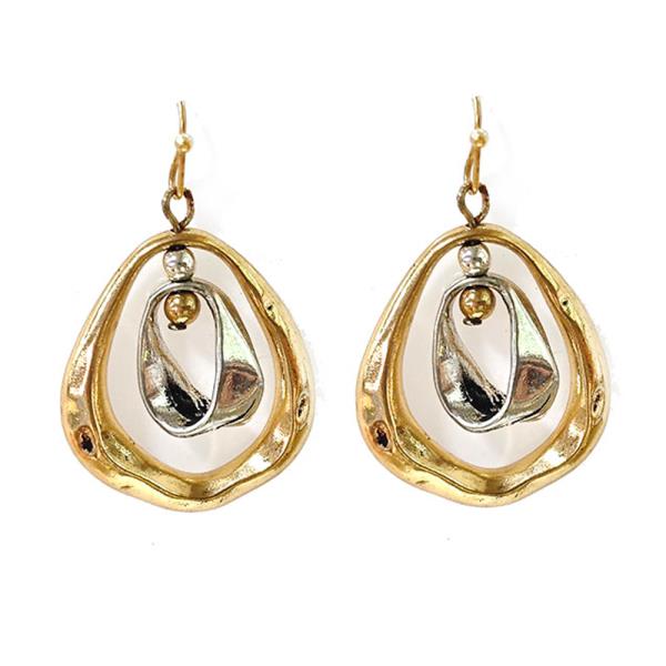 METAL WESTERN TEARDROP DANGLE EARRING