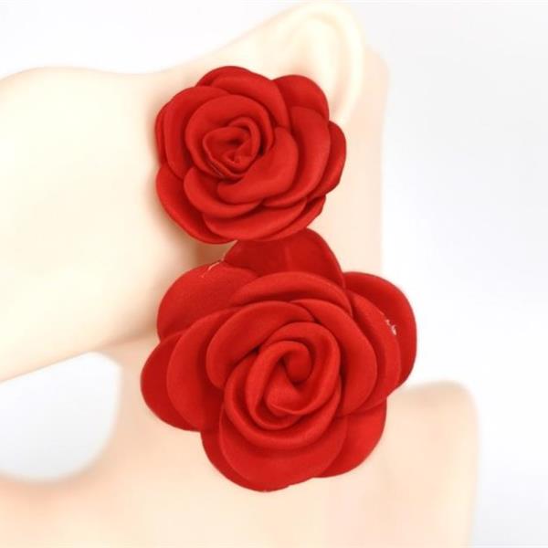DOUBLE ROSE STATEMENT EARRING