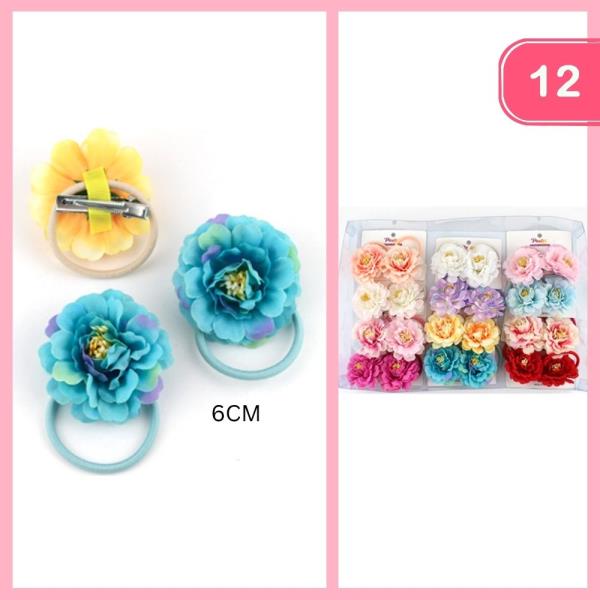 FLOWER HAIR TIE (12 UNITS)