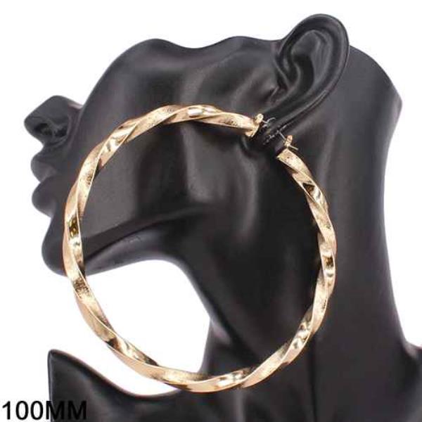 100MM METAL TWIST HOOP EARRING