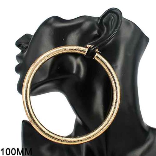 100MM METAL DOUBLE HOOP EARRING