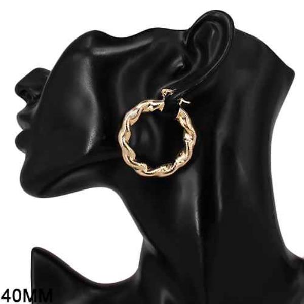 40MM METAL TWIST HOOP EARRING