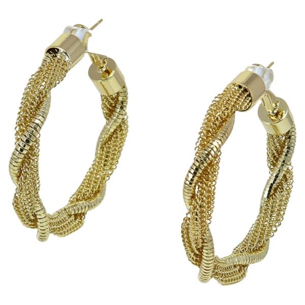 TEXTURED METAL HOOP EARRING