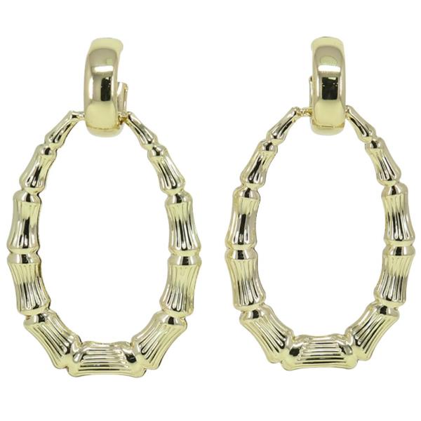 BAMBOO METAL ROUND DANGLE EARRING
