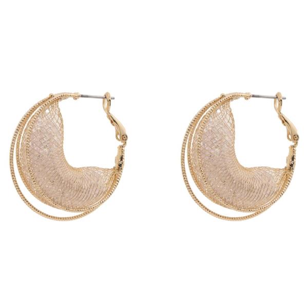 MESH METAL HOOP EARRING