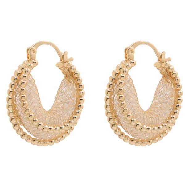 MESH METAL HOOP EARRING