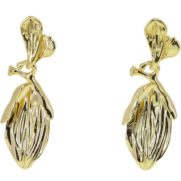 METAL LEAF DANGLE EARRING