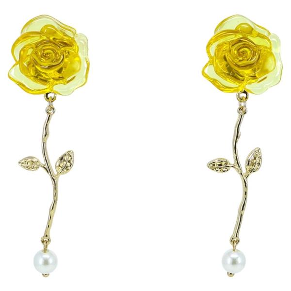 ROSE FLOWER DANGLE EARRING