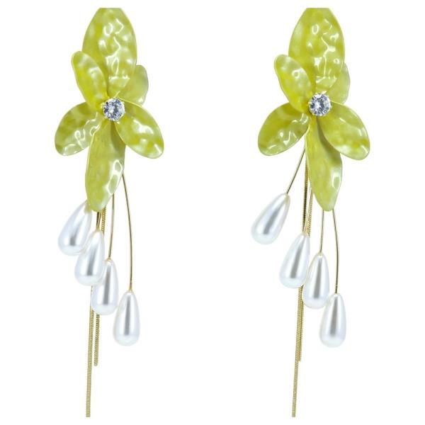 FLOWER TASSEL DANGLE EARRING