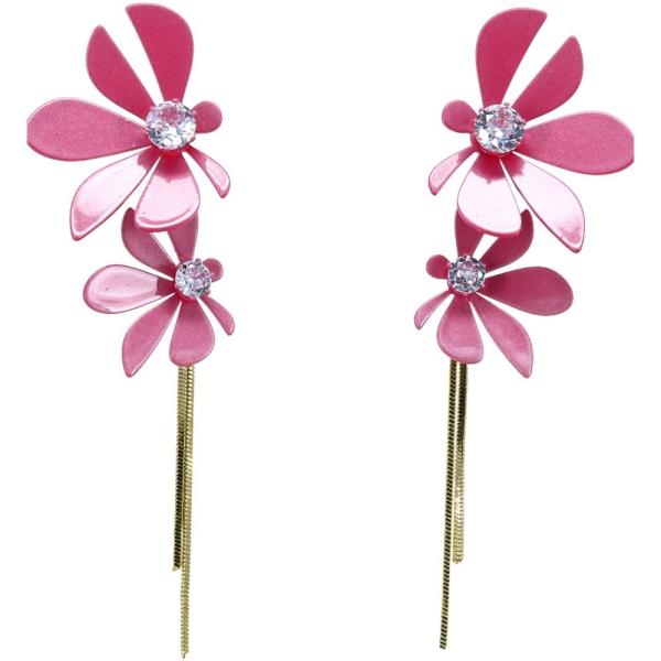 FLOWER LINEAR DANGLE EARRING