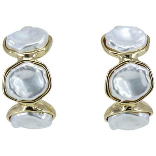 PEARL OPEN OVAL STUD EARRING