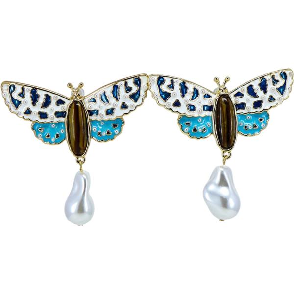 FLOWER CRYSTAL STONE DANGLE EARRING