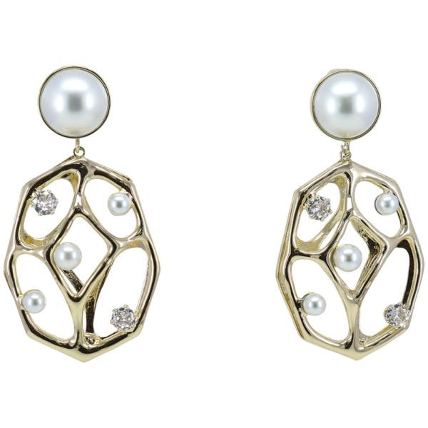 PEARL FILIGREE DANGLE EARRING