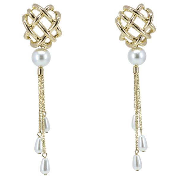 METAL TASSEL DANGLE EARRING
