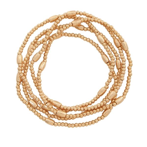 METAL BEADED STRETCH BRACELET SET