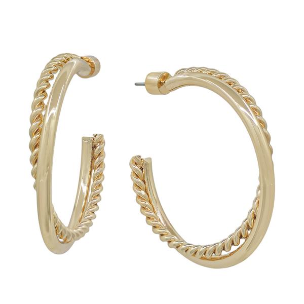 2 LAYERED TEXTURED METAL ACCENT HOO