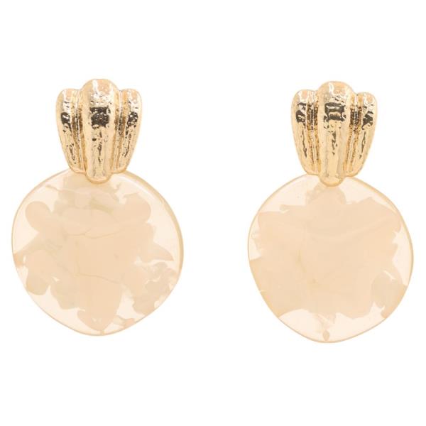 RESIN DISC STUD EARRING