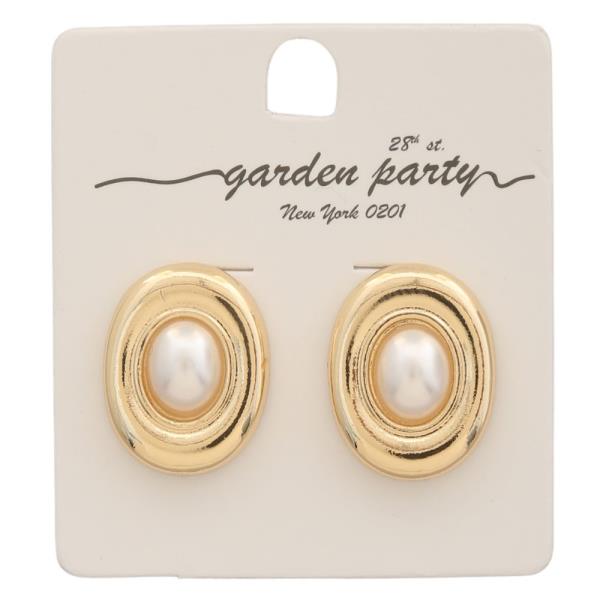 PEARL OVAL STUD EARRING