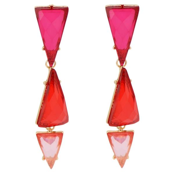 TRIPLE TRIANGLE DROP EARRING